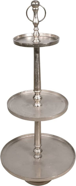 Lesli-Living-Etagère-3-laags-Etagere-geborsteld-zilverkleurig
