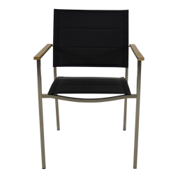 Marmaris Stapelstoel RVS Zwart - set van 4 stuks