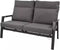Lesli Living Ohio loungebank | verstelbaar | aluminium | antraciet | 2 personen