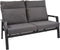 Lesli Living Ohio loungebank | verstelbaar | aluminium | antraciet | 2 personen
