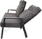Lesli Living Ohio loungebank | verstelbaar | aluminium | antraciet | 2 personen