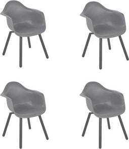 Lesli Living Tuinstoel Montreux Grijs - 4 st.