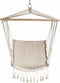 Lesliliving Hangstoel Macramé - 90 cm x 70 cm x 115 cm- Beige