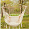 Lesliliving Hangstoel Macramé - 90 cm x 70 cm x 115 cm- Beige
