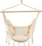 Lesliliving Hangstoel Macramé - 90 cm x 70 cm x 115 cm- Beige