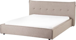 LESTRE - Tweepersoonsbed - Taupe - 160 x 200 cm - Linnen