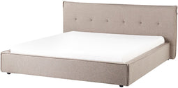 LESTRE - Tweepersoonsbed - Taupe - 180 x 200 cm - Linnen