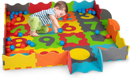 Let's Play Speelmat Baby Foam - 3-in-1 - Puzzelmat en Ballenbak - Speelkleed - 36-Delig