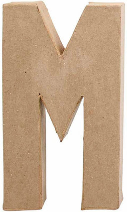 Letter, groot, M, h: 20,5 cm, b: 12 cm, 1stuk, dikte 2,5 cm
