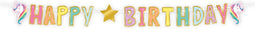 Letterslinger Happy Birthday | Thema: Eenhoorn | Lengte: 3 meter | Kleur: Regenboog