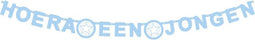 Letterslinger ''Hoera een jongen'' blauw | 5 stuks