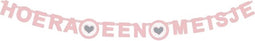 Letterslinger ''Hoera een meisje'' roze | 5 stuks