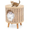 Coast Kattenhuis - Rattan - 36 x 41 cm - Afneembaar Kussen - Houten Poten - Kattenbed - Binnen