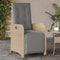 vidaXL - Tuinstoel - verstelbaar - met - voetensteun - poly - rattan - gemengd - beige