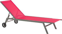 LEVANZO - Strandstoel - Rood - Staal