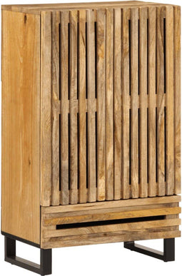 vidaXL - Hoge - kast - 60x34x100 - cm - massief - ruw - mangohout