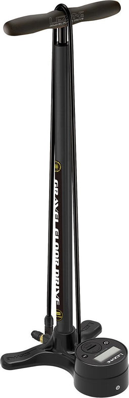 Lezyne Gravel Digital Drive - Vloerpomp - Fietspomp - 3.5 Inch digitale meter - Tot 6.9 bar - Presta ventielen - Composite Matrix - Zwart