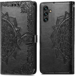 iMoshion Hoesje Geschikt voor Samsung Galaxy A25 / A24 Hoesje Met Pasjeshouder - iMoshion Mandala Bookcase - Zwart
