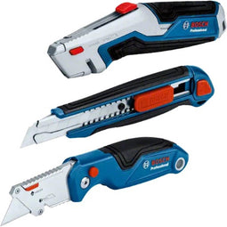 Bosch Professional Knives set 3pcs (Messenset 3st: 1x Afbreekmes, 1x Inklapbaarmes, 1x Intrekbaarmes)