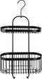 WENKO Doucherek Classic Plus Black - Doucherek 2-laags zonder boren - Mat zwart 26x47cm