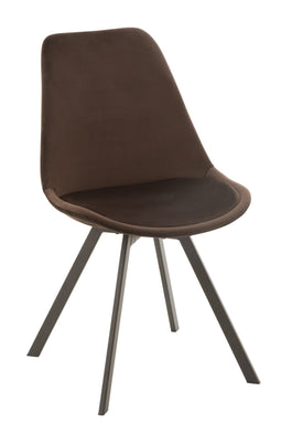 Jline Chair Helene Metal/textile Dark Brown