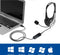 Ewent EW3565 - USB stereo headset - Microfoon met volumeregeling - Wit/Zwart