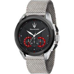 Maserati Traguardo Horloge - Maserati heren horloge - Zwart - diameter 45 mm - roestvrij staal