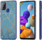iMoshion Hoesje Geschikt voor Samsung Galaxy A21s Hoesje Siliconen - iMoshion Design hoesje - Blauw / Meerkleurig / Goud / Blue Graphic