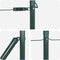 vidaXL - Hekpalen - met - Basisplaten - - - 7 - stuks - Ø32mm, - 70cm, - Gegalvaniseerd - Staal