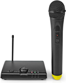 Nedis Draadloze Microfoonset - 1 Kanaal - 1 Microfoon - Cardioïde - 40 Hz - 15 kHz - 1500 Ohm - -97 dB - Volumebediening - Zwart
