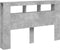 Hoofdeinde met LED 160x18,5x103,5 cm bewerkt hout betongrijs