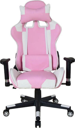 Gamestoel Thomas - bureaustoel racing gaming - ergonomisch - roze wit