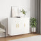 vidaXL - Dressoir - 90x34x80 - cm - bewerkt - hout - wit