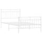vidaXL - Bedframe - met - hoofd- - en - voeteneinde - metaal - wit - 100x190 - cm