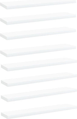 vidaXL - Wandschappen - 8 - st - 40x10x1,5 - cm - bewerkt - hout - wit