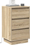 vidaXL - Nachtkastje - met - LED - in - Sonoma - Eiken - 39x34,5x65 - cm - - - Geengineerd - Hout
