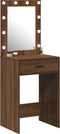 vidaXL - Kaptafel - met - LED - Verlichting - - - Bruin - Eik - 50x41x135 - cm