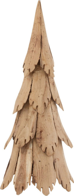 J-Line decoratie kerstboom Stukken - hout - naturel - small