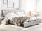 ROCHELLE - Tweepersoonsbed - Lichtgrijs - 180 x 200 cm - Polyester