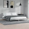 vidaXL - Bedframe - bewerkt - hout - betongrijs - 140x200 - cm