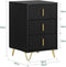 SoBuy FBT115-L-SCH - Nachtkastje - 3 Laden - Zwart 40x40x63cm