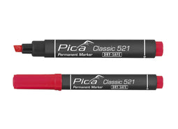 Pica 10st 521/40 - Permanent Marker - Waterbestendig - Rood
