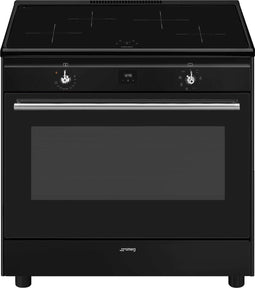 SMEG CX91IMBL - Inductiefornuis - 90 cm - 4 inductiezones - Zwart