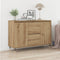 vidaXL - Dressoir - met - Deuren - & - Lades - Artisan - Eiken - 101,5x35x70 - cm