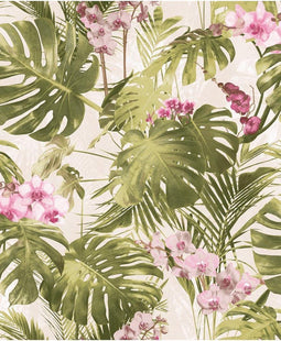 DUTCH WALLCOVERINGS Behang Paradiso groen en roze