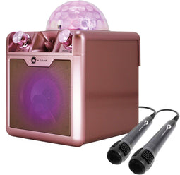 N-GEAR Disco Block 410 - Karaoke Set - Bluetooth Speaker met 2 Microfoons - Space Pink (2 stuks)