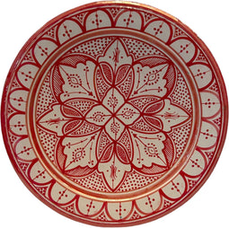 Marokkaanse aardewerk schaal licht Bordeauxrood Ø35