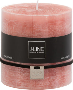 J-Line cilinderkaars - terracotta - 65U - 6 stuks