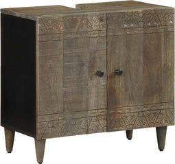 vidaXL - Wastafelkast - 62x33x58 - cm - massief - mangohout