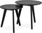 Alterego - GABY - Ronde nesttafels - Zwart - 50x50x45 cm